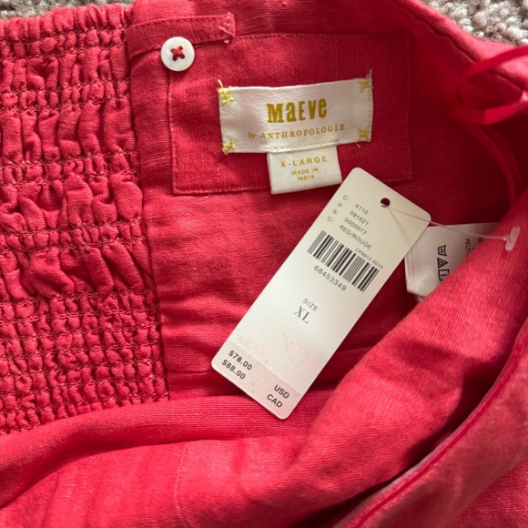 Anthropologie Maeve Red Crop Top - Picture 2 of 6